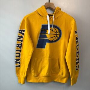NBA Indiana Pacers Pullover Hoodie Sweatshirt Yellow Size Small